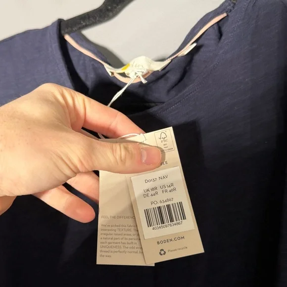 Boden Broderie Mix Jersey Midi Dress Size 14 - Picture 4 of 5